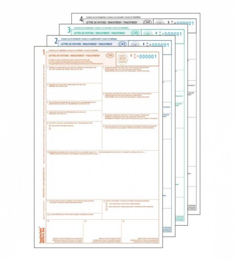 Carnet CMR NCR Transport international 4 copies
